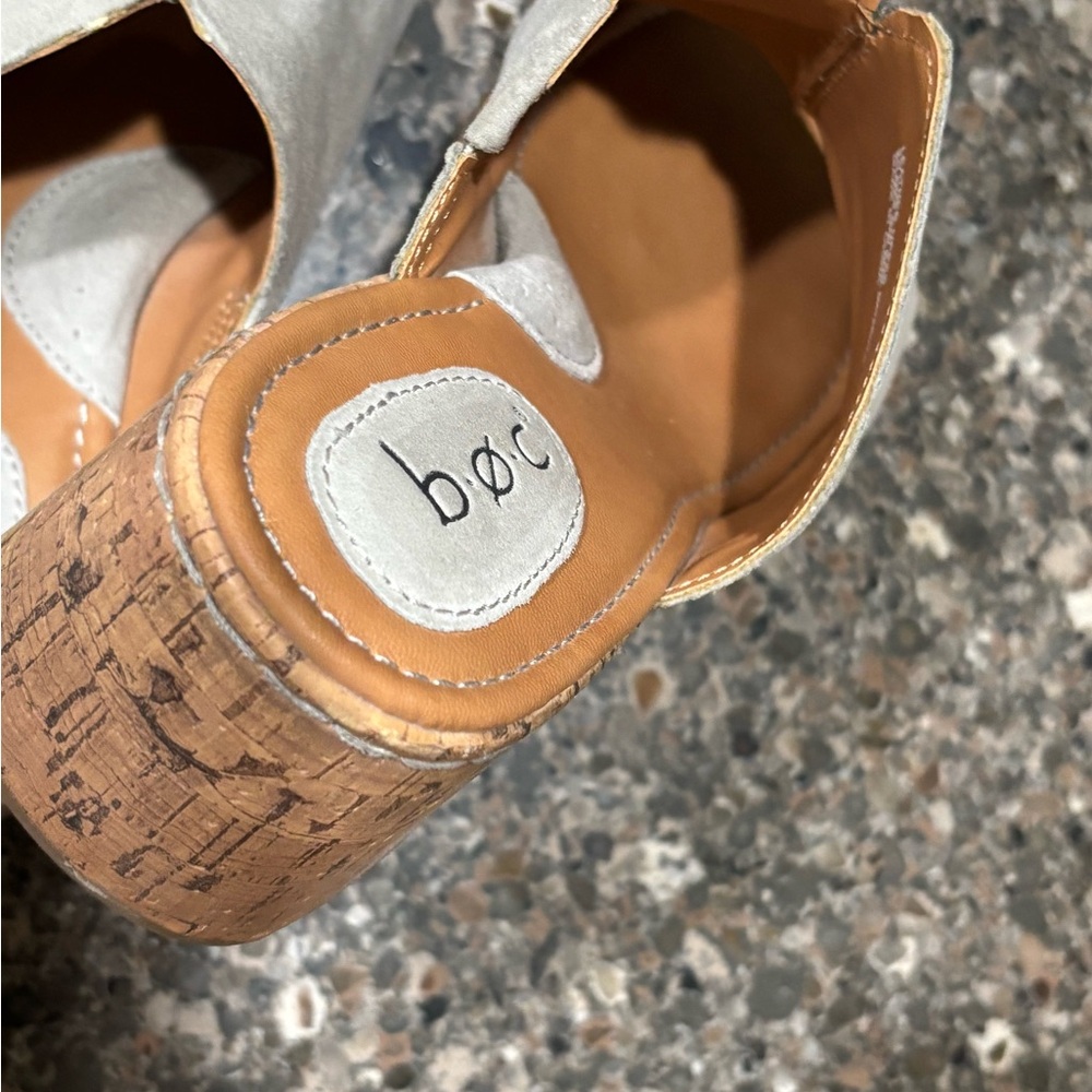 b.o.c. Women's Light Gray Mule cork wedge open-toe sandals - Picture 11 of 15